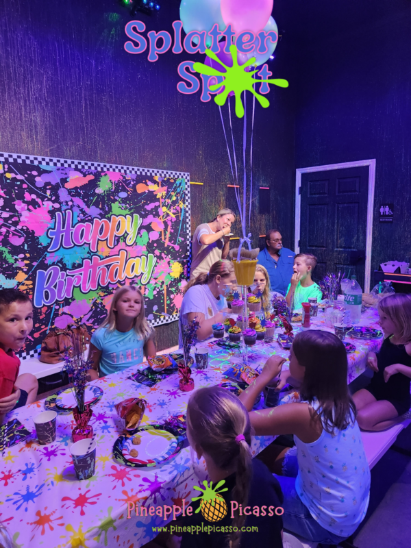 A birthday party in the Splatter Spot