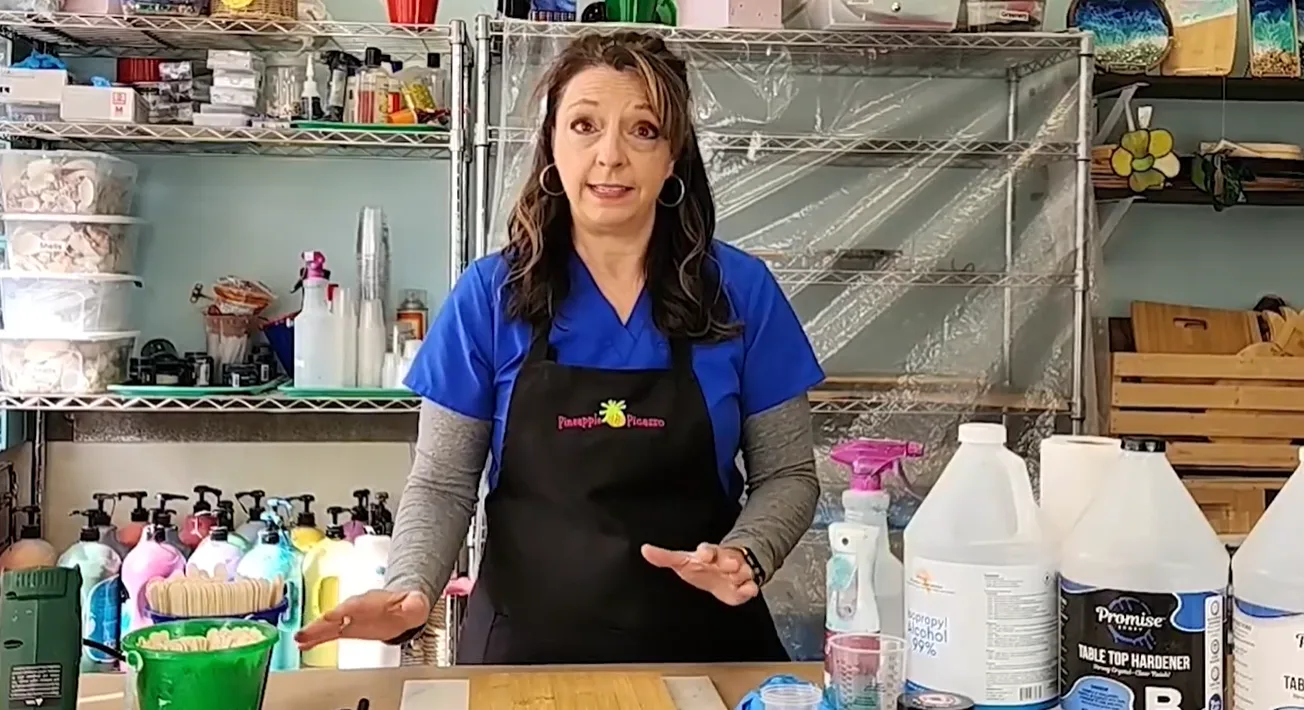 Resin Wave on Board Video Tutorial - Pineapple Picasso