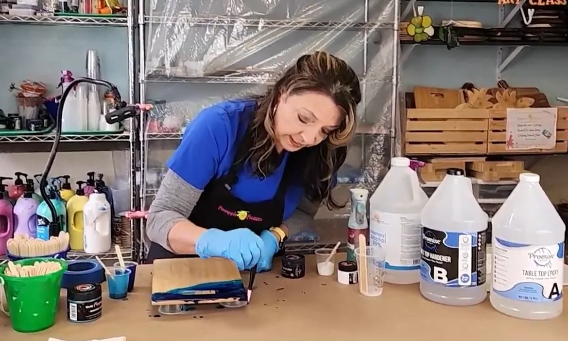 Resin Wave on Board Video Tutorial - Pineapple Picasso - Image 5